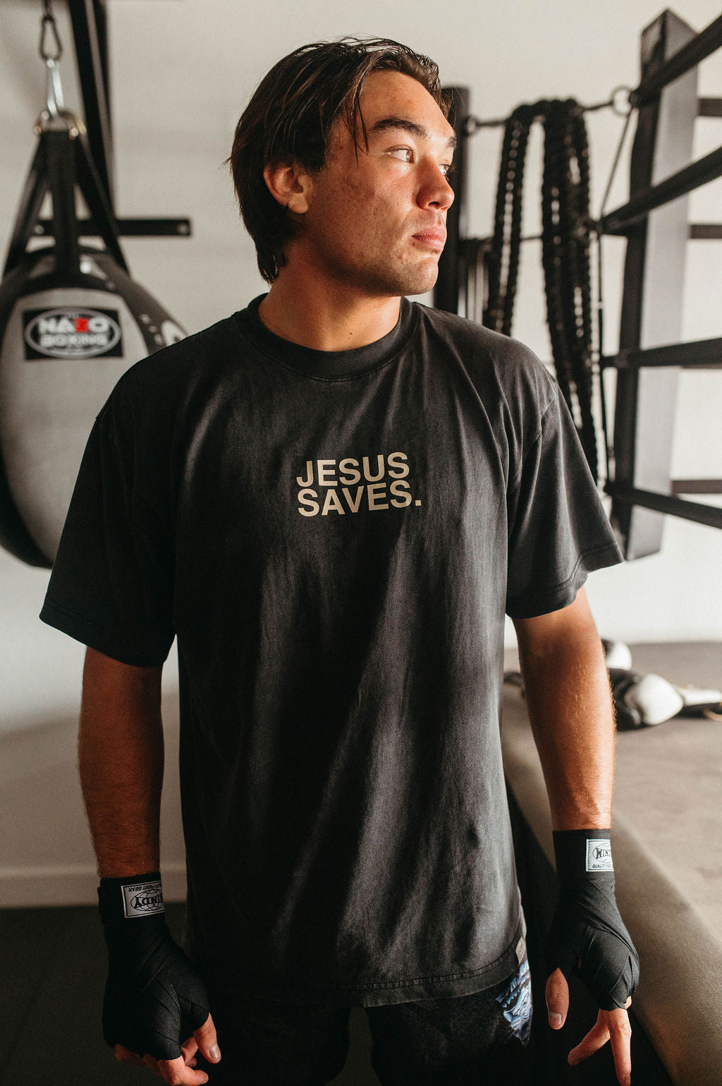Jesus Saves Tee - Vintage Black