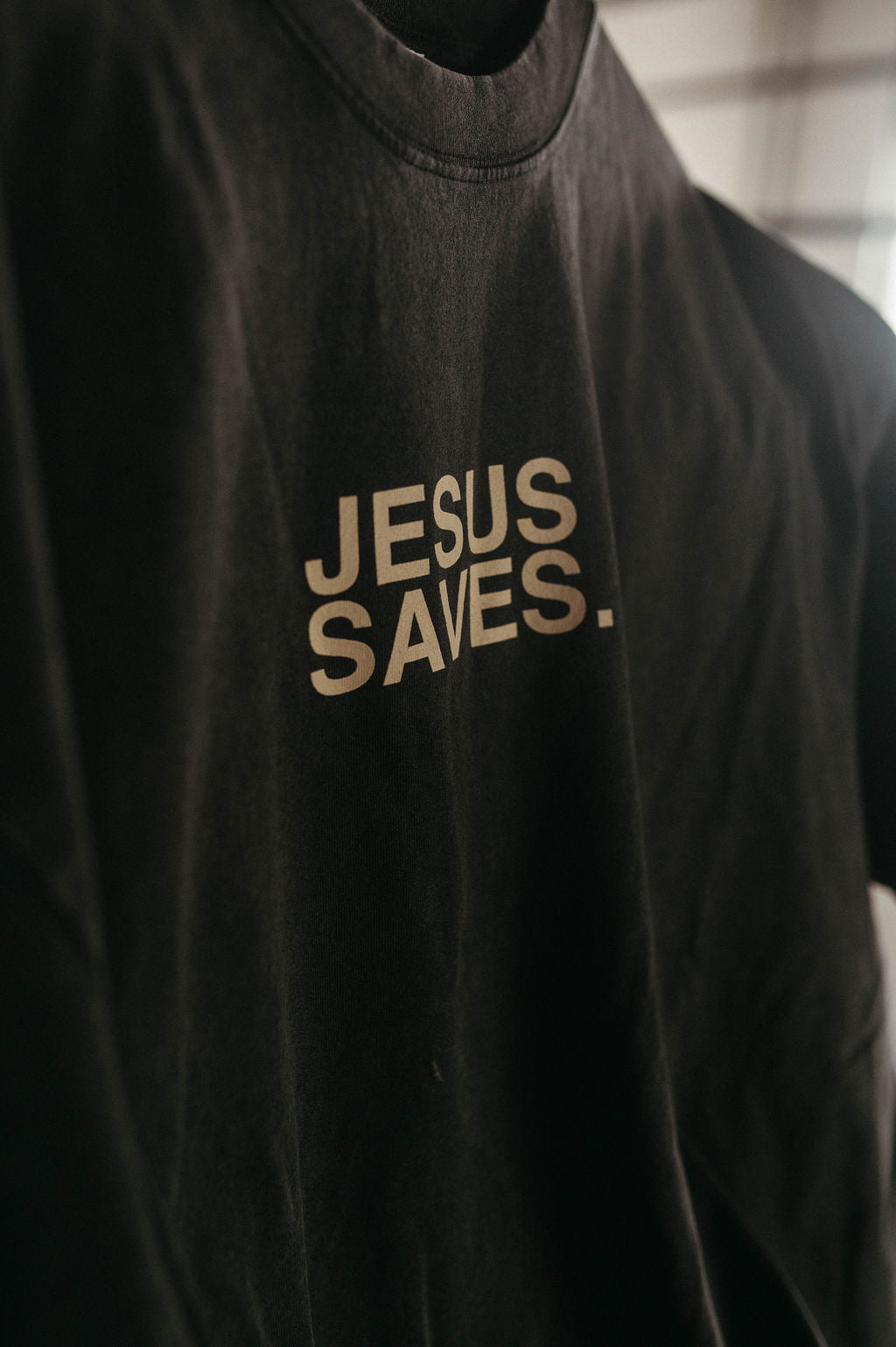 Jesus Saves Tee - Vintage Black