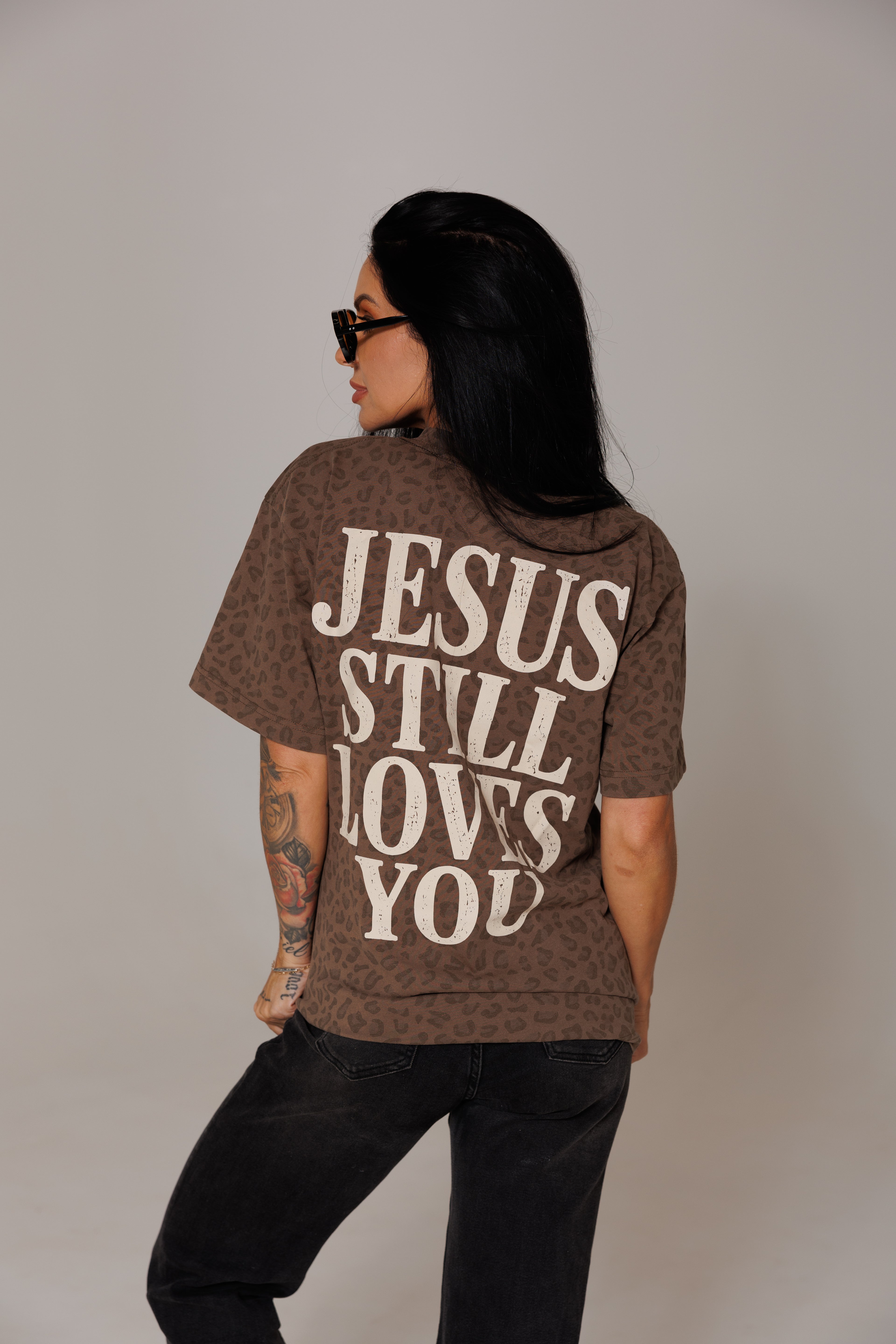Jesus Still Loves You - Vintage Brown Leopard