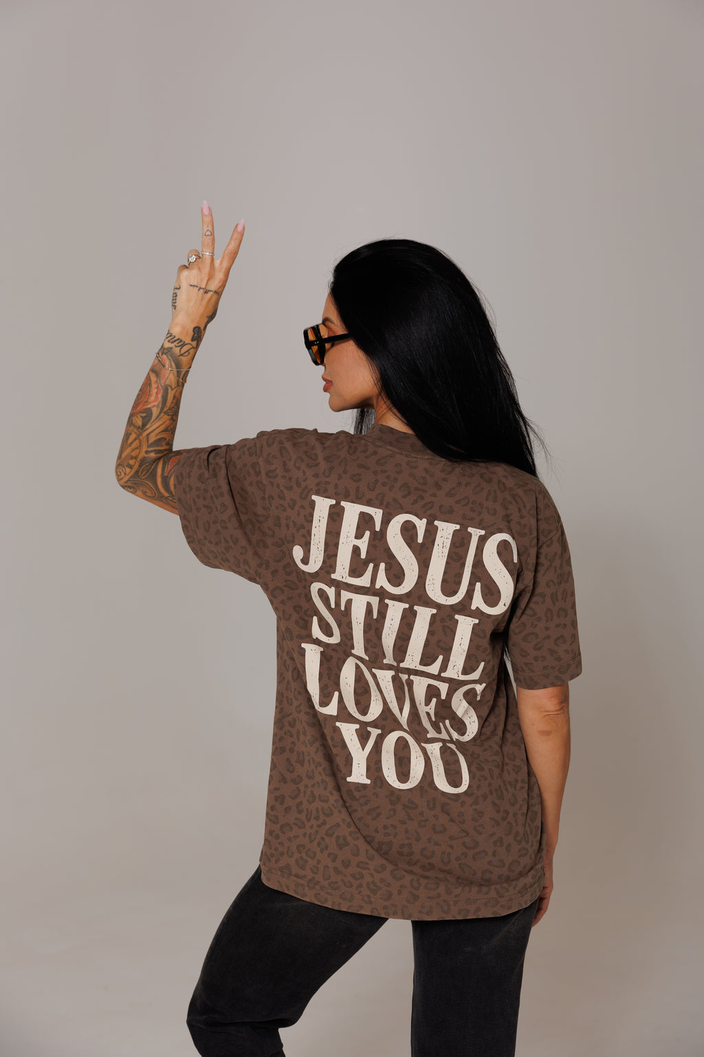 Jesus Still Loves You - Vintage Brown Leopard